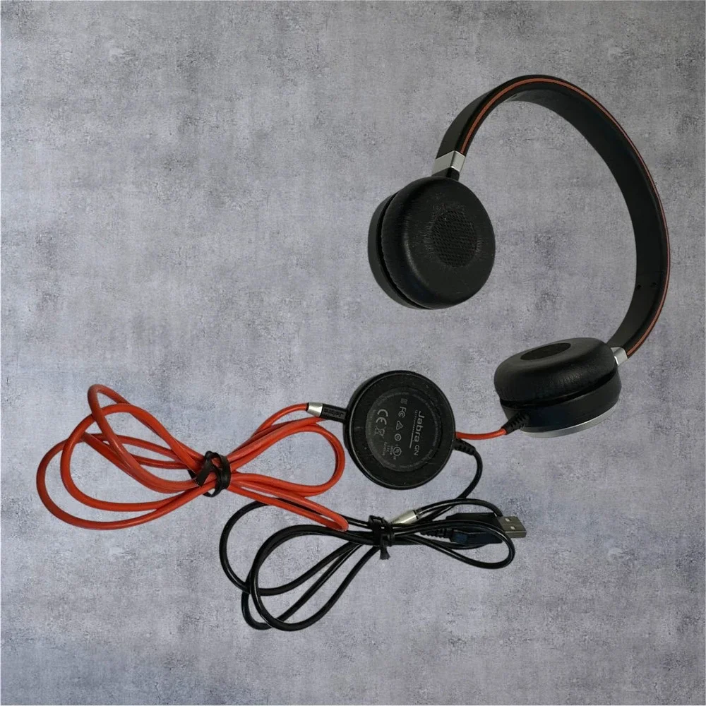 Jabra On Ear Evolve 40 Stereo Headset Black Wired USB 3.5mm Jack Tested/Works‎